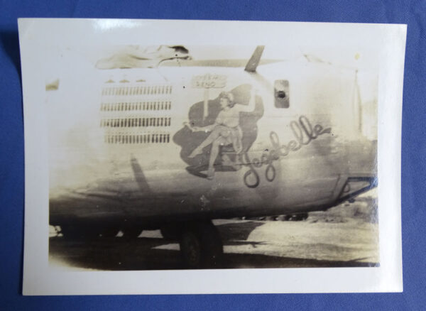 WWII B-24 Nose Art Photograph "JEZEBELLE" 3-1/4 x 4-1/2"