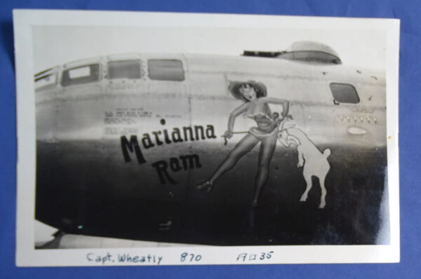 WWII B-29 Nose Art Photograph "MARIANNA RAM" 4 x 6"