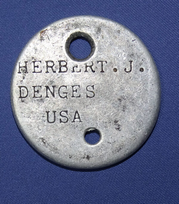 WWI Dog Tag Herbert J Denges