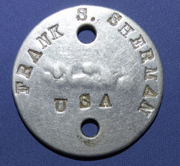 WWI Dog Tag Frank S Sherman