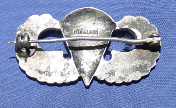 WWII Sterling Airborne Paratroop Pinback Jump Wings - Image 2