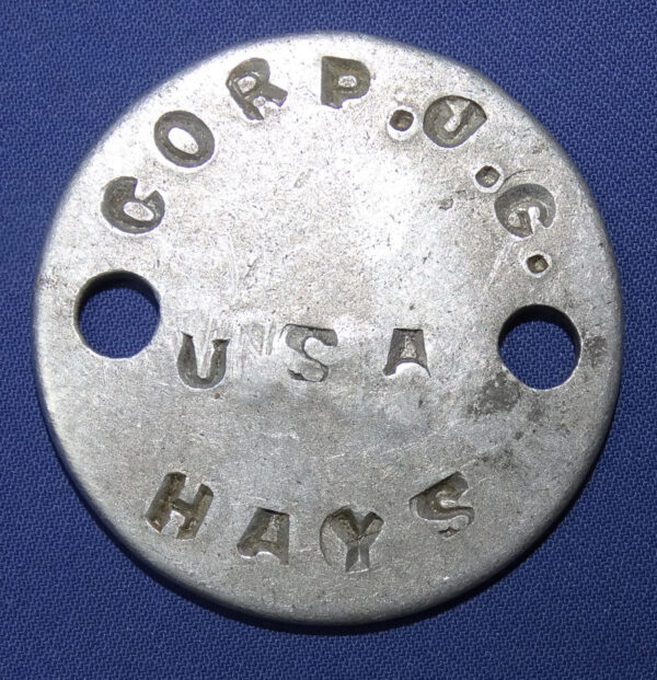 WWI Dog Tag Corp J G Hays