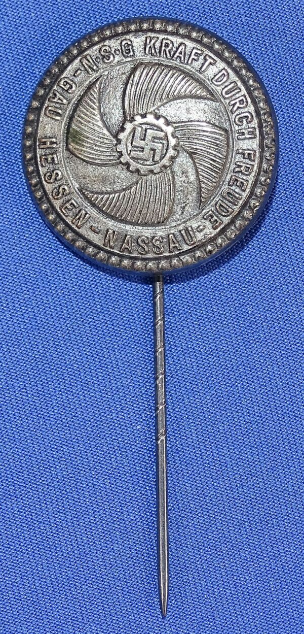 Gau Hessen-Nassau N.S.G. Kraft Durch Freude Stickpin