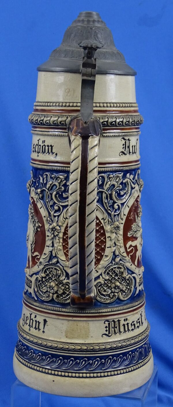 Large 2 Liter Imperial German Beer Stein - Image 3