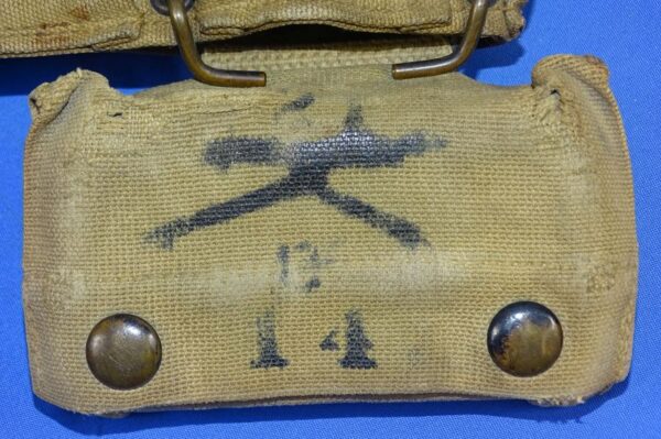 Model 1910 Cartridge Belt with Machine Gun Unit Marked Bandage Pouch - Image 3