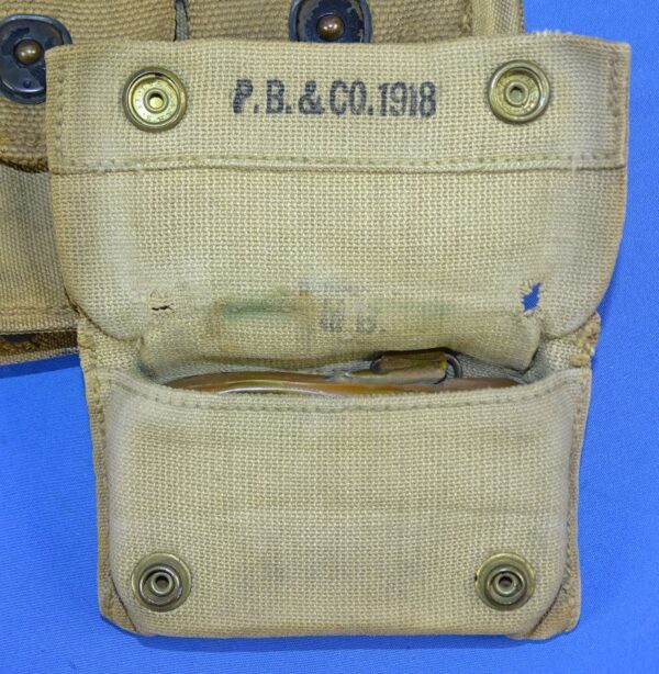 Model 1910 Cartridge Belt with Machine Gun Unit Marked Bandage Pouch - Image 4