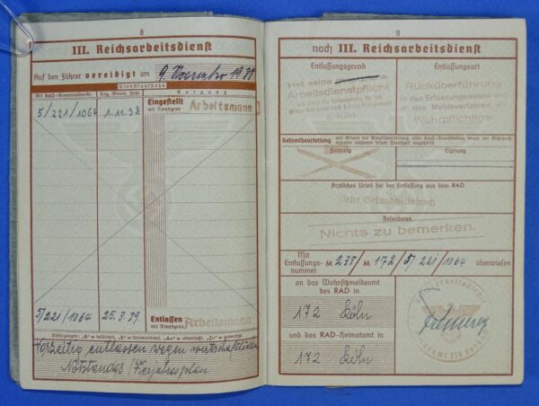 German Army Signals Replacement Detachment Wehrpass with Photographs - Image 5
