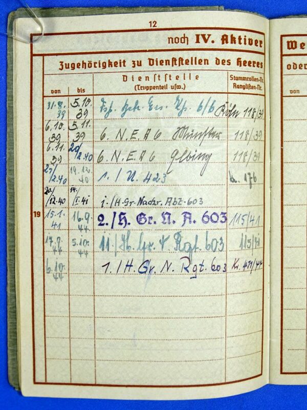 German Army Signals Replacement Detachment Wehrpass with Photographs - Image 7