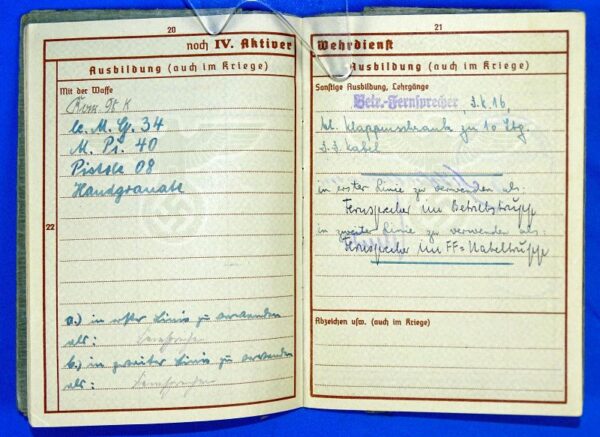 German Army Signals Replacement Detachment Wehrpass with Photographs - Image 8