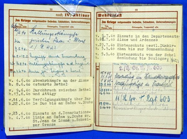 German Army Signals Replacement Detachment Wehrpass with Photographs - Image 10