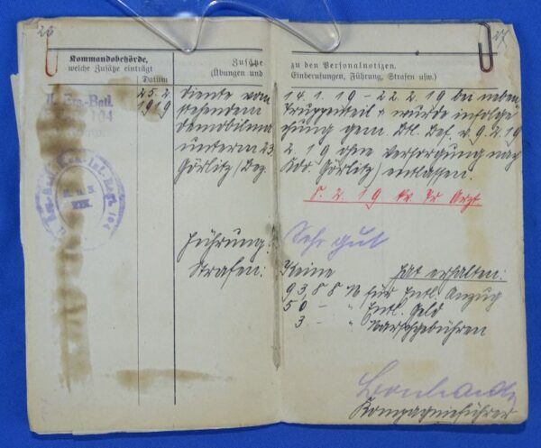 WWI Militarpass for a Soldier of the 181st (15th Royal Saxon) Infantry Regiment - Image 7