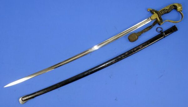 Third Reich Lion Head Officer Sword by E. & F. Horster with Portepee - Image 3