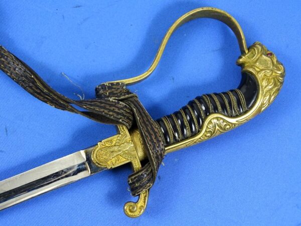 Third Reich Lion Head Officer Sword by E. & F. Horster with Portepee - Image 6