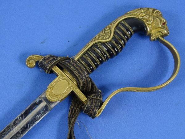 Third Reich Lion Head Officer Sword by E. & F. Horster with Portepee - Image 7