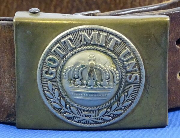 Captured WWI German Army EM NCO Belt and Buckle with Doughboy Name and 28th Division Unit Identification