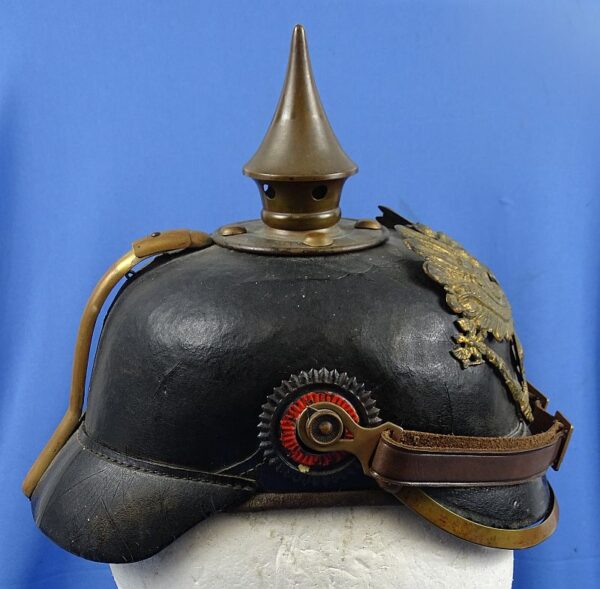 WWI Prussian EM/NCO Brass Trim Pickelhaube - Image 3