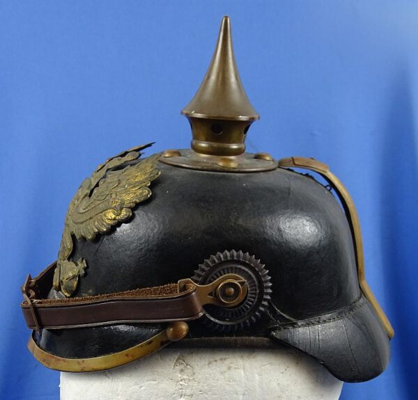 WWI Prussian EM/NCO Brass Trim Pickelhaube - Image 5