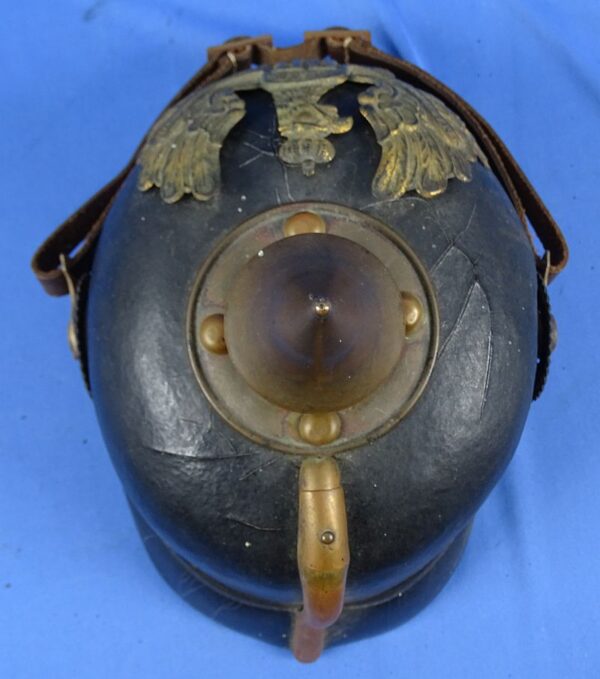 WWI Prussian EM/NCO Brass Trim Pickelhaube - Image 6