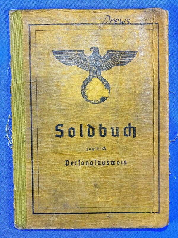 German Army Artillery Unit Soldbuch