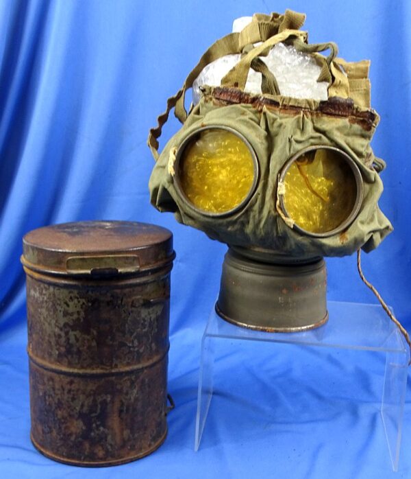 Named Landsturm Battalion WWI Model 1916 "Gummimaske" Gas Mask with Canister