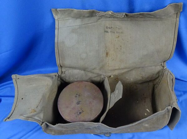 Named Landsturm Battalion WWI Model 1917 Gas Mask with Canister and Filters Carrying Bag - Image 11