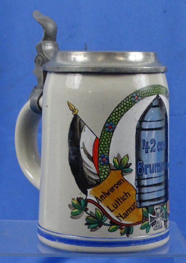 Named WWI 42 CM Brummer "Big Bertha" Service Stein - Image 3