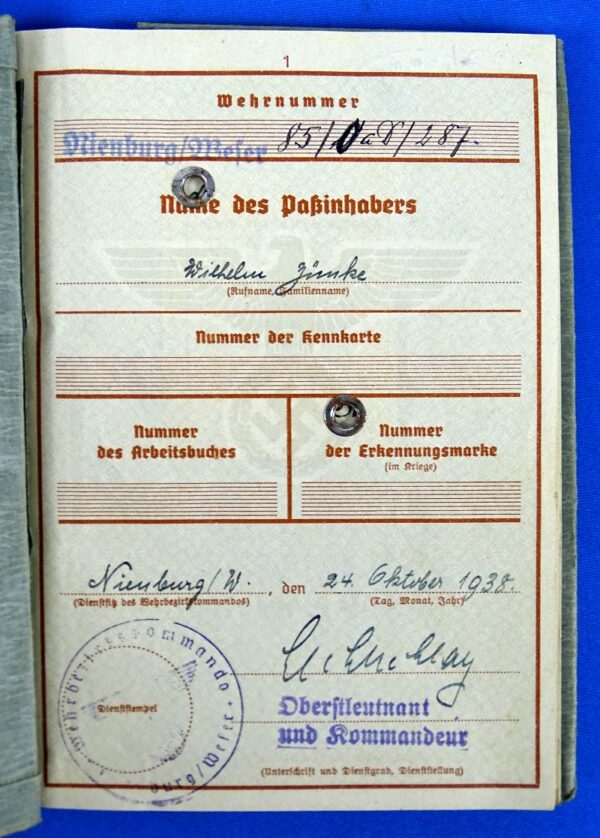 1938 Wehrpass of a Nazi Party Member with Certificate of Discharge - Image 2