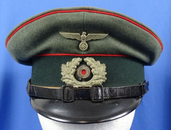 1936 Dated Named and Unit Marked German Army Artillery EM/NCO Visor Cap - Image 2