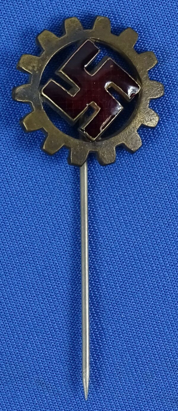 DAF Labor Front Member Stickpin with Enamel Swastika