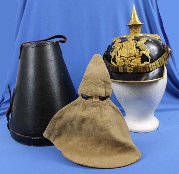 Wurttemberg Officer Pickelhaube with Field Cover and Carrying Case