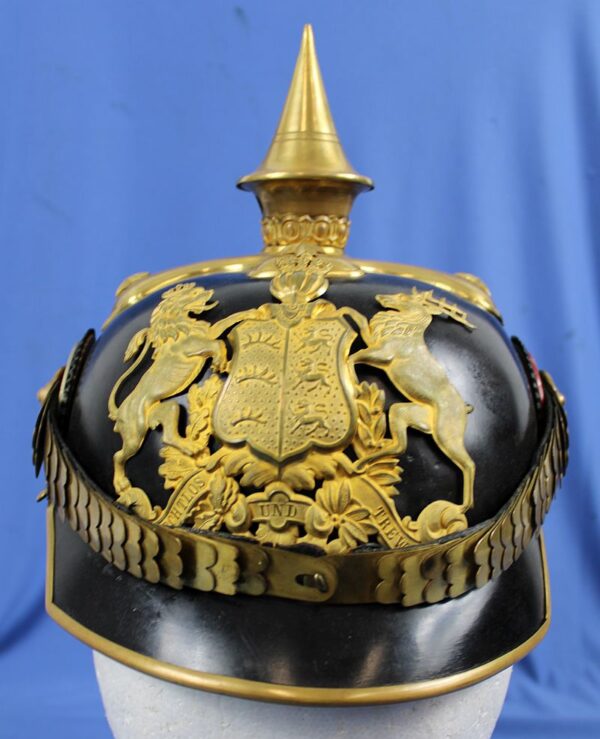 Wurttemberg Officer Pickelhaube with Field Cover and Carrying Case - Image 2