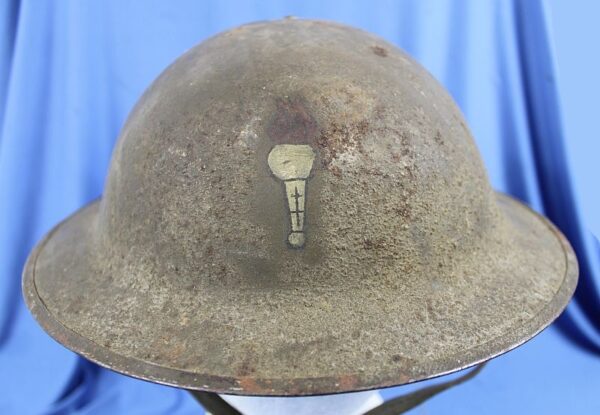 Painted 26th Division 104th Infantry Regiment Model 1917 Combat Helmet - Image 2