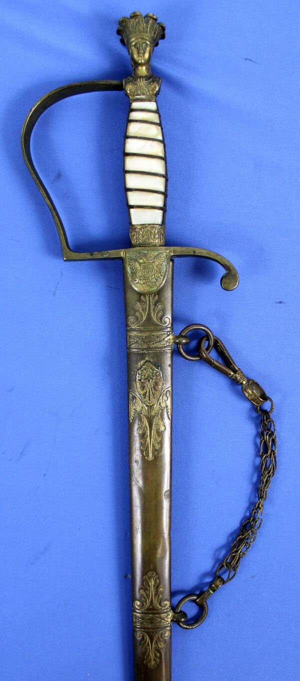 1830's / 1840's US Militia Staff Officer's Sword With Indian Princess Pommel