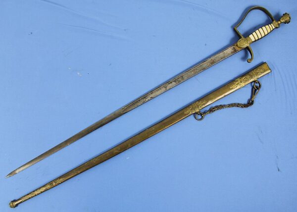 1830's / 1840's US Militia Staff Officer's Sword With Indian Princess Pommel - Image 2