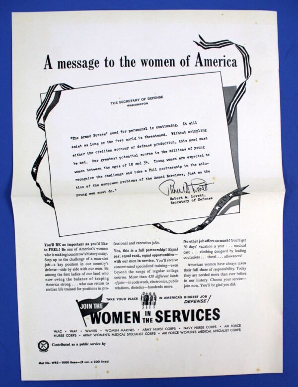 Korean War American Military Women's Recruiting Advertising Kit - Image 5