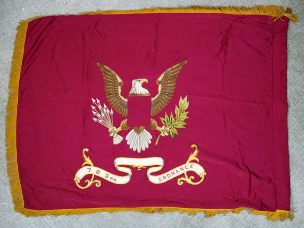 WWII U.S. Army 783rd Ordnance Light Maintenance Company Philadelphia Quartermaster Depot Unit Flag - Image 3