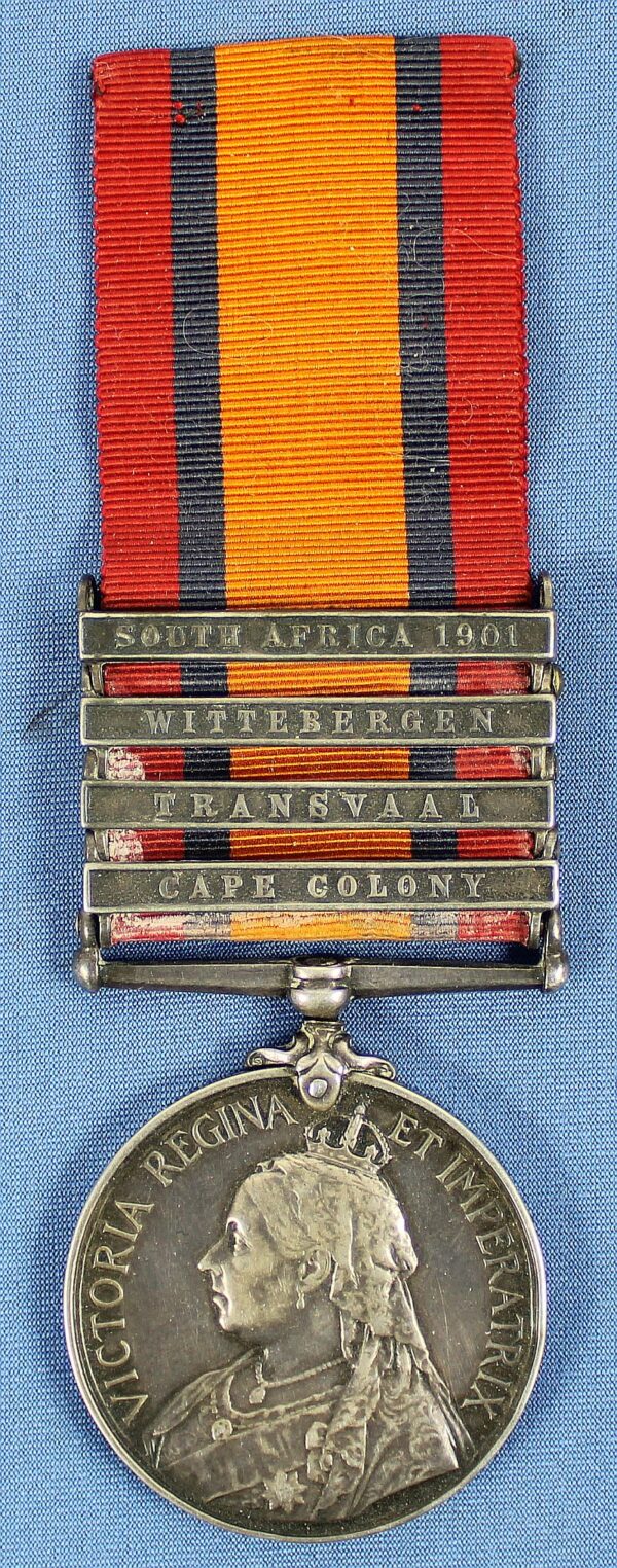 British Four Bar Queen's South Africa Medal to the 12th Imperial Yeomanry (South Nottinghamshire Hussars)