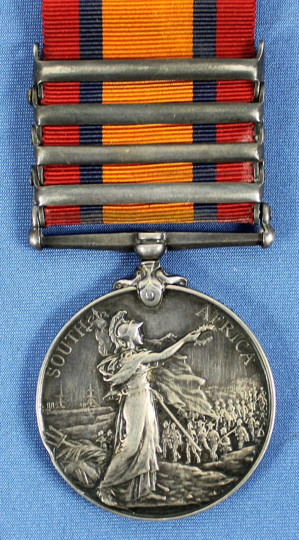 British Four Bar Queen's South Africa Medal to the 12th Imperial Yeomanry (South Nottinghamshire Hussars) - Image 2