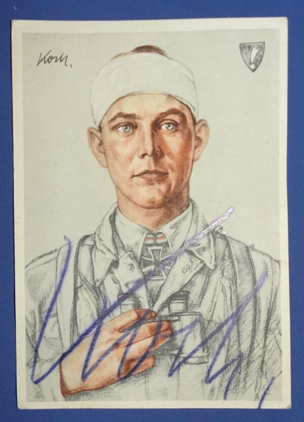 Postcard Signed By Fallschirmjäger Walter Koch Awarded Knights Cross For Eban Emael