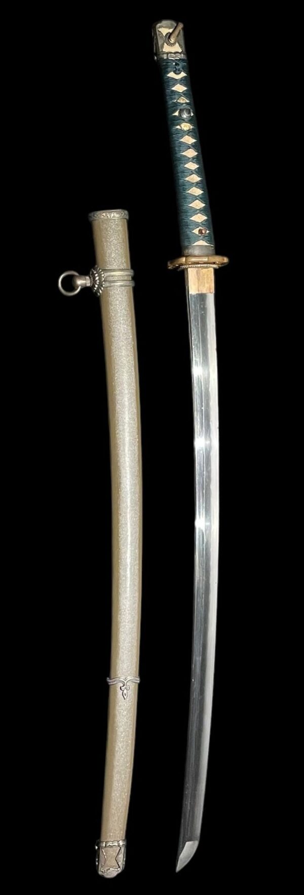 WWII Japanese Silver Mounted Army Officer's Shin Gunto Sword Signed Esaka Yoshikuni - Image 3