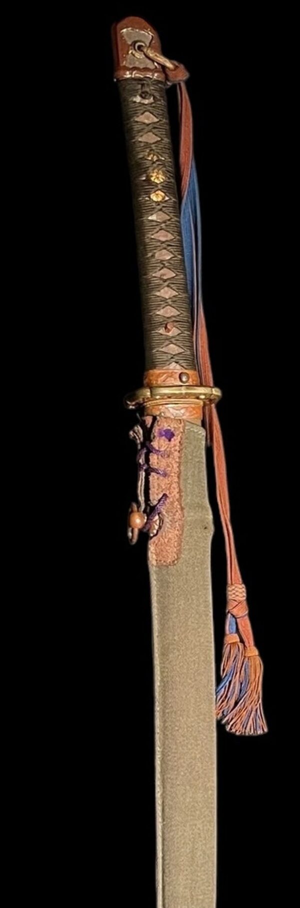 Signed WWII Japanese Army Officer's Sword With Cloth Combat Cover and Tassel