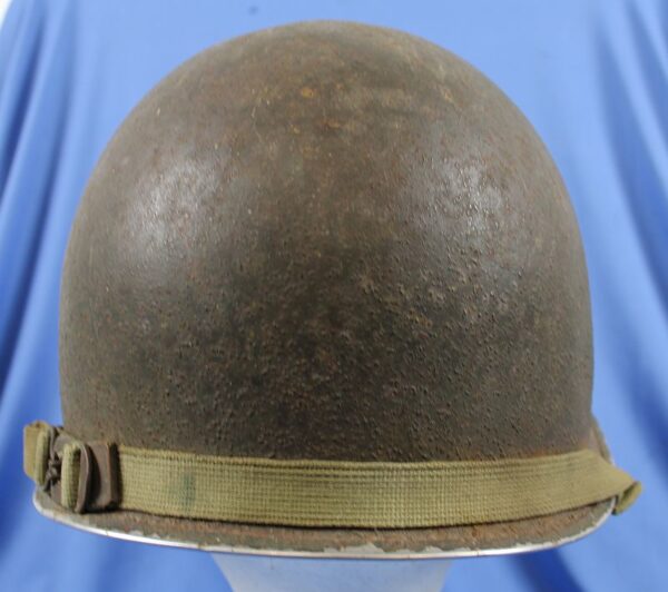 WWII Front Seam Fixed Bale M1 Combat Helmet - Image 4