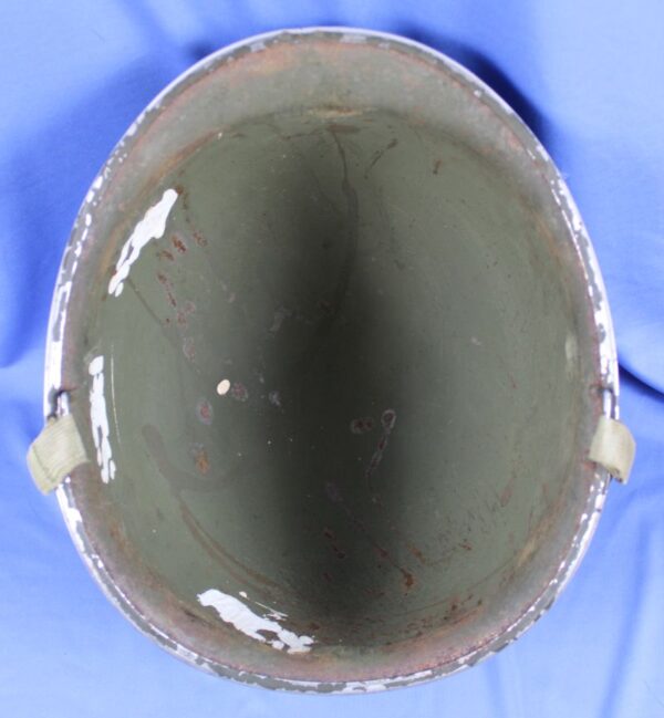 WWII Front Seam Fixed Bale M1 Combat Helmet - Image 8