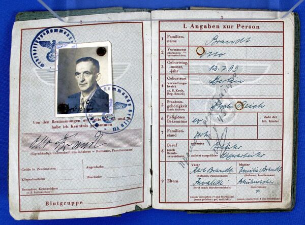 1943 Infantry Unit Wehrpass