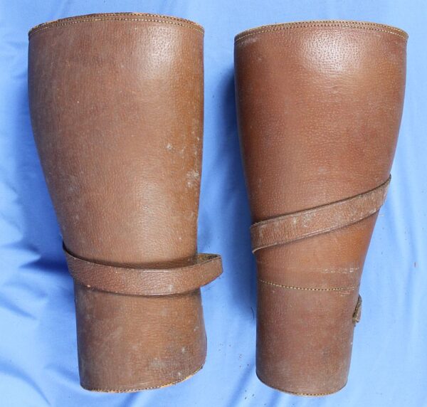 WWI US Army Officer Leather Puttees - Image 2