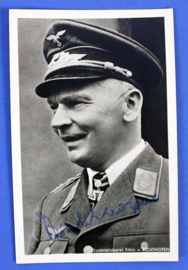 Signed Photo Postcard of Luftwaffe Generaloberst Wolfram von Richthofen