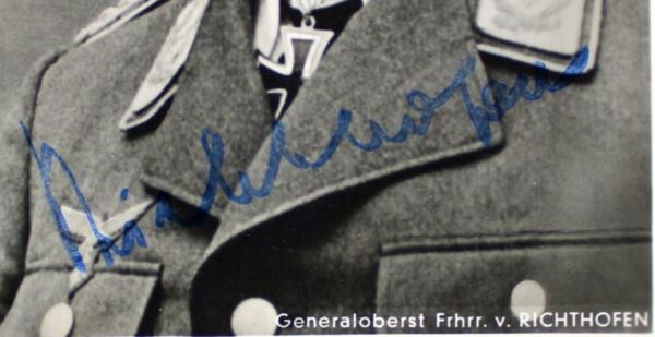 Signed Photo Postcard of Luftwaffe Generaloberst Wolfram von Richthofen - Image 2