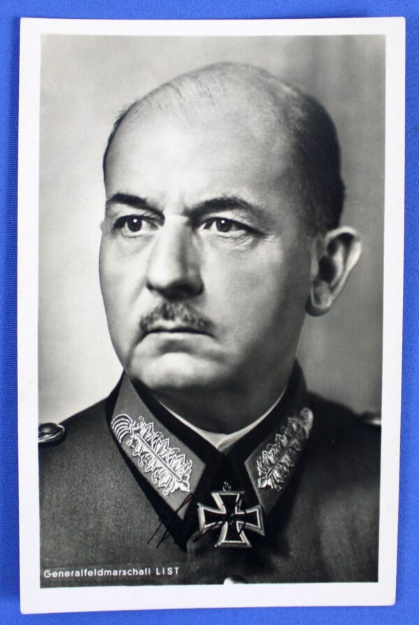 Signed Photo Postcard of Generalfeldmarschall Wilhelm List