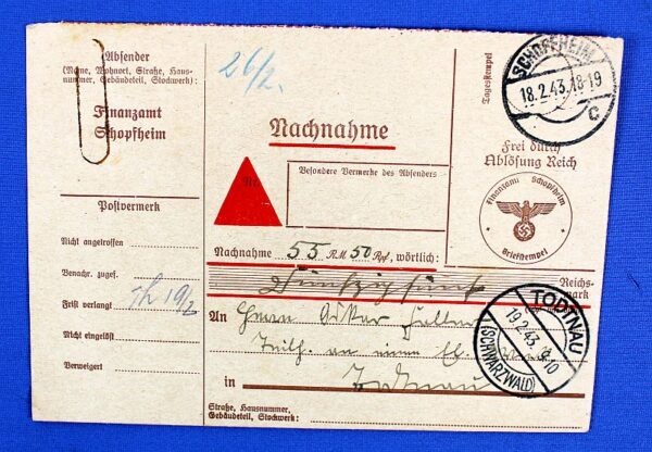 Third Reich Savings Account Statement Postcard