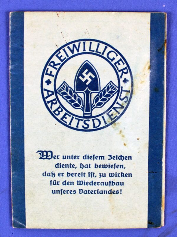 Freiwilliger Arbeitsdienst (Early RAD) Labor Service Identification Card